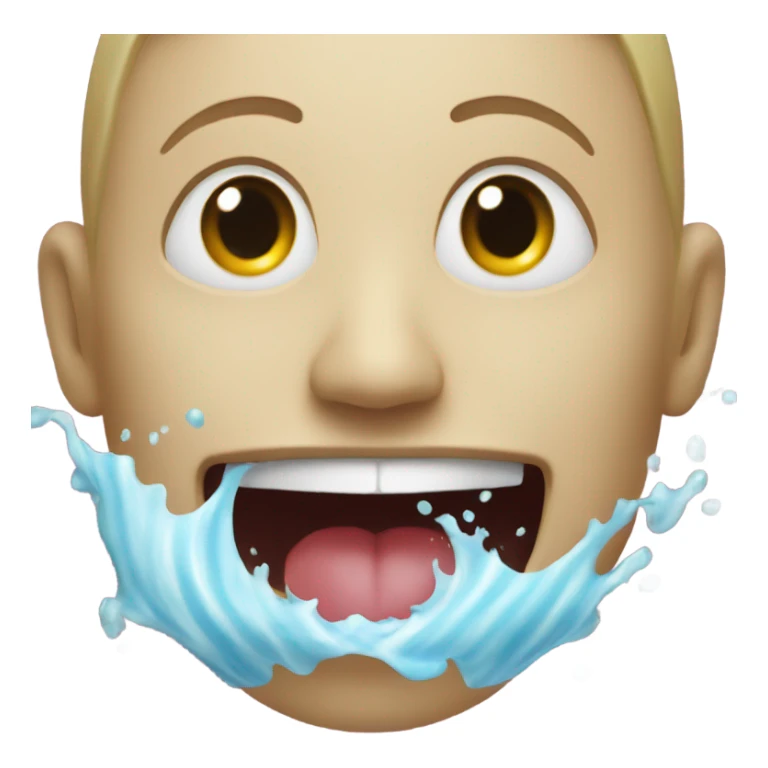 Face with toungue out with white water on face  sticker