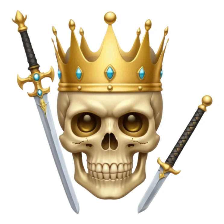 Golden skull with crown now make it with a worrior sowrd with a skull body whith a target on one of his eyes sticker