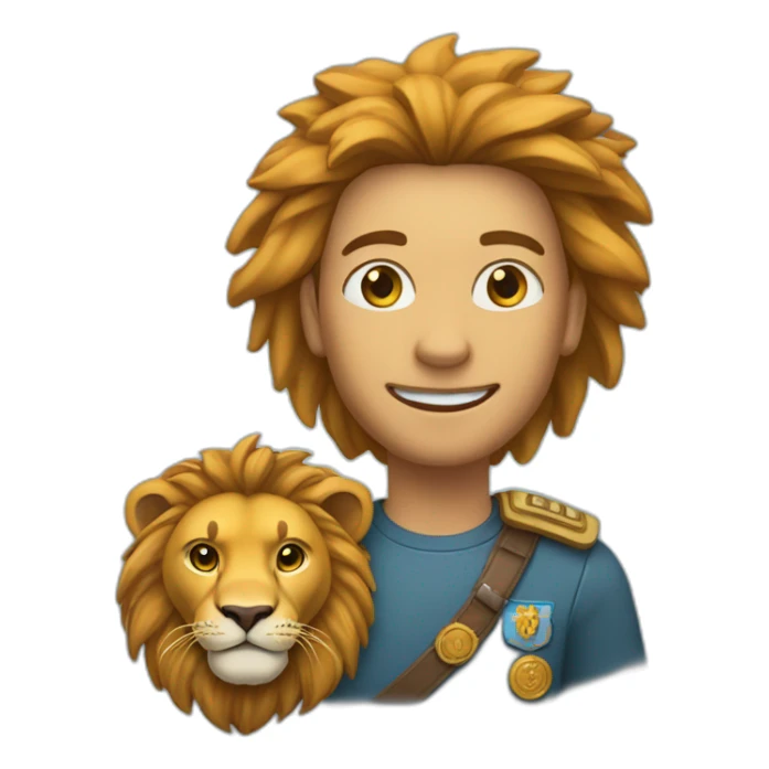 Un humain avec une tête de lion sticker