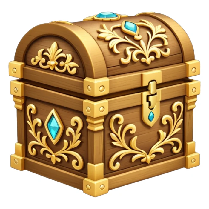 treasure box, Gold jewelary. sticker