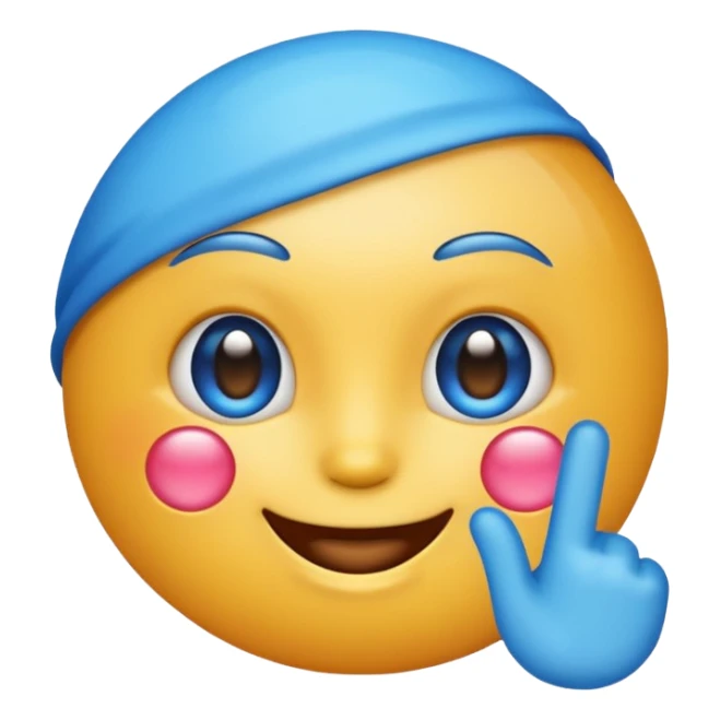 Make a emoji with blue tick sticker
