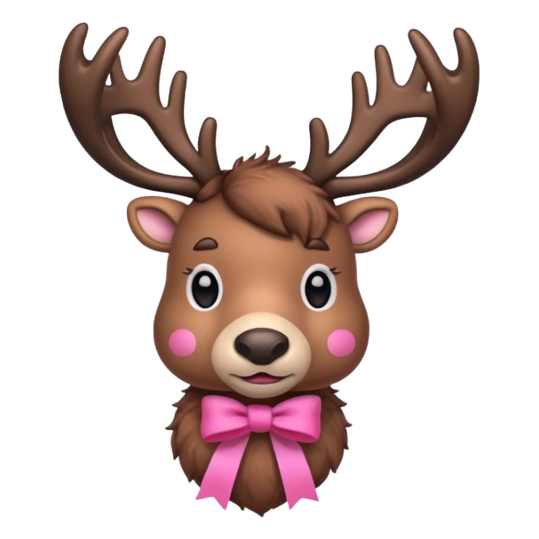 Create a rendeer, looking alike Rudolph with a Pink ribbon  sticker