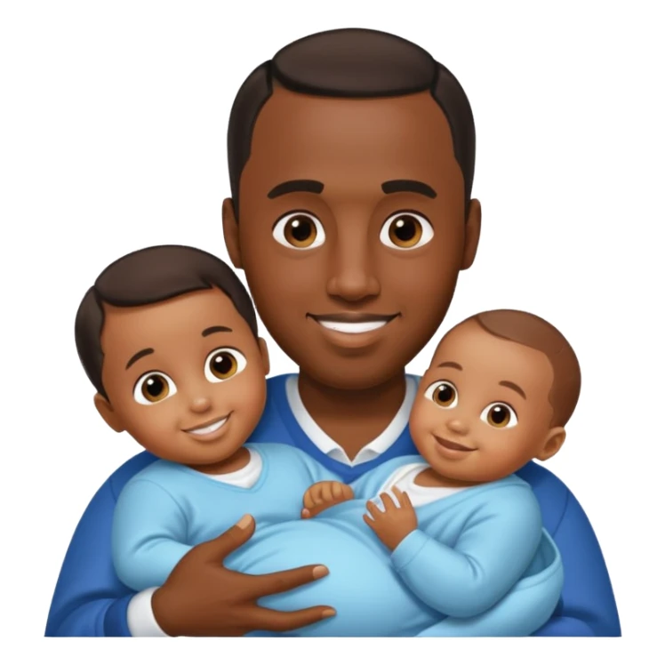 Sean “Diddy” Combs with baby oil and a very small infant sticker