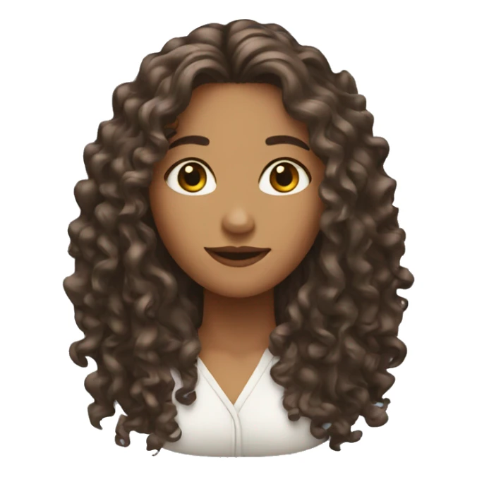woman with long curly hair sticker