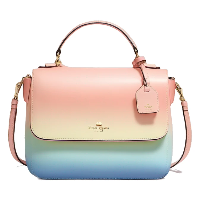 Realistic pastel ombre Kate Spade satchel purse without strap. sticker