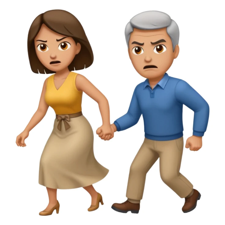 a man angrily moving his wife out the way  sticker