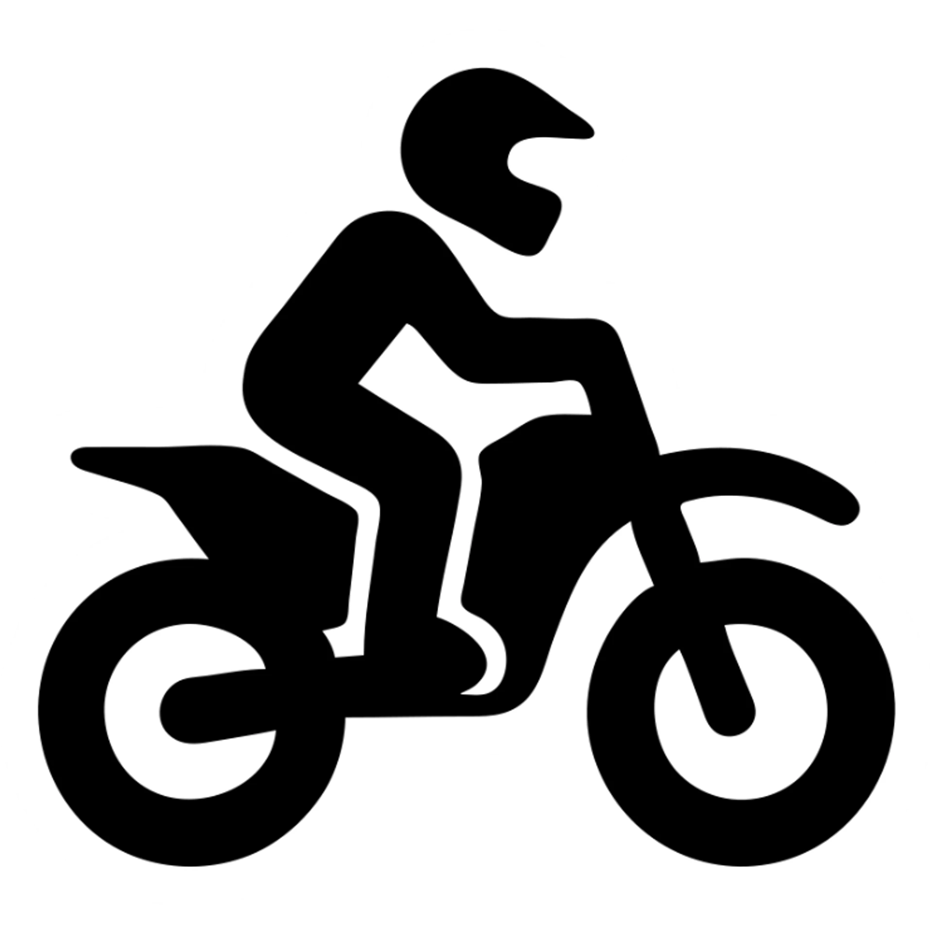 dirt bike racer, minimalist icon, simple lines, side view, bold silhouette sticker
