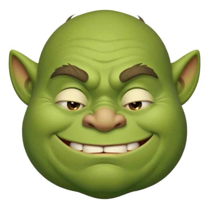 Sleepy Ogre smiling and loking sleepy  sticker
