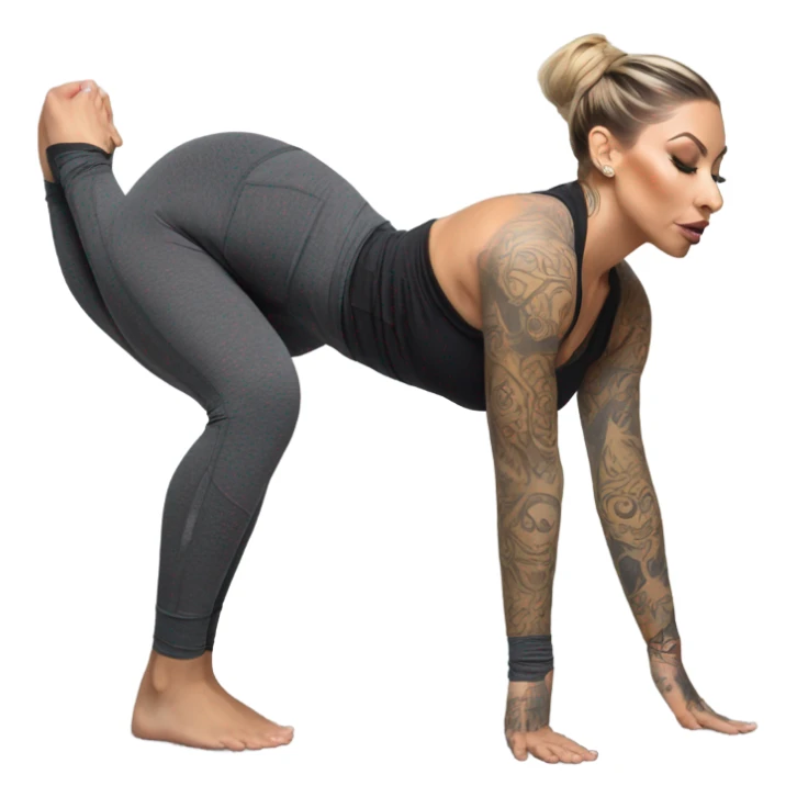 Karma RX squatting in yoga pants sticker
