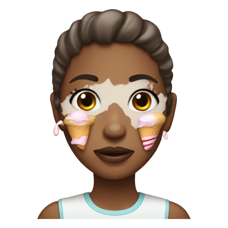 girl with ice cream on her face sticker