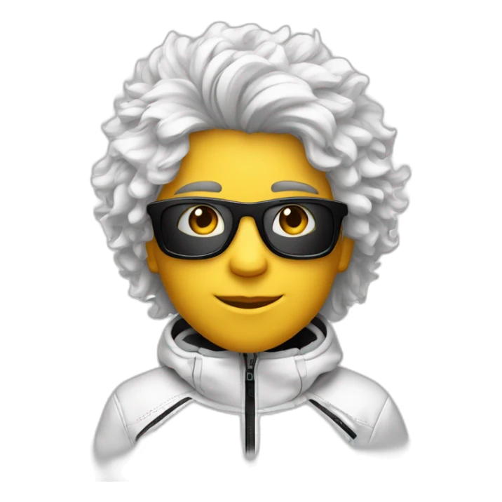 Un garçon blanc à das lunettes de ski il a cheveux noirs sticker