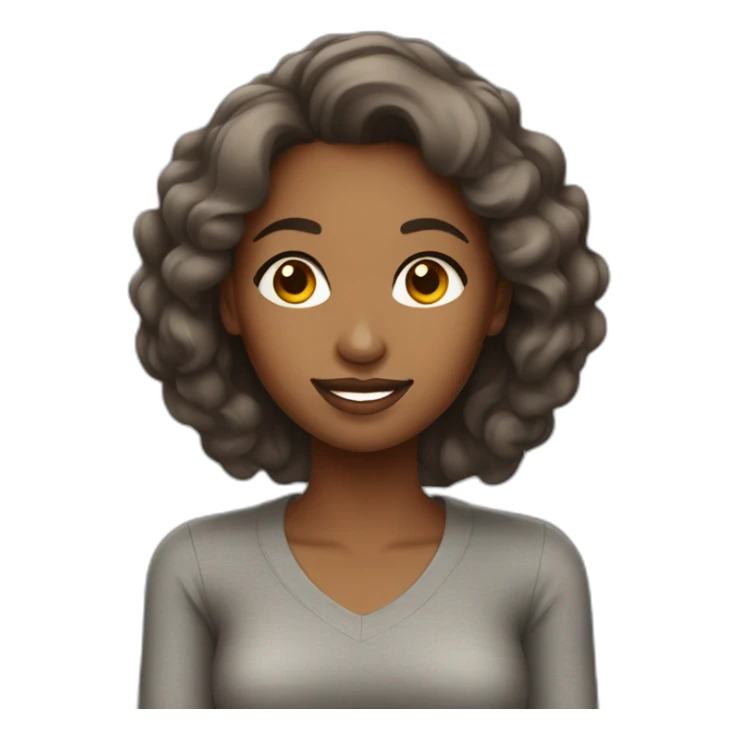 Beautifult brown lady with gray top sticker