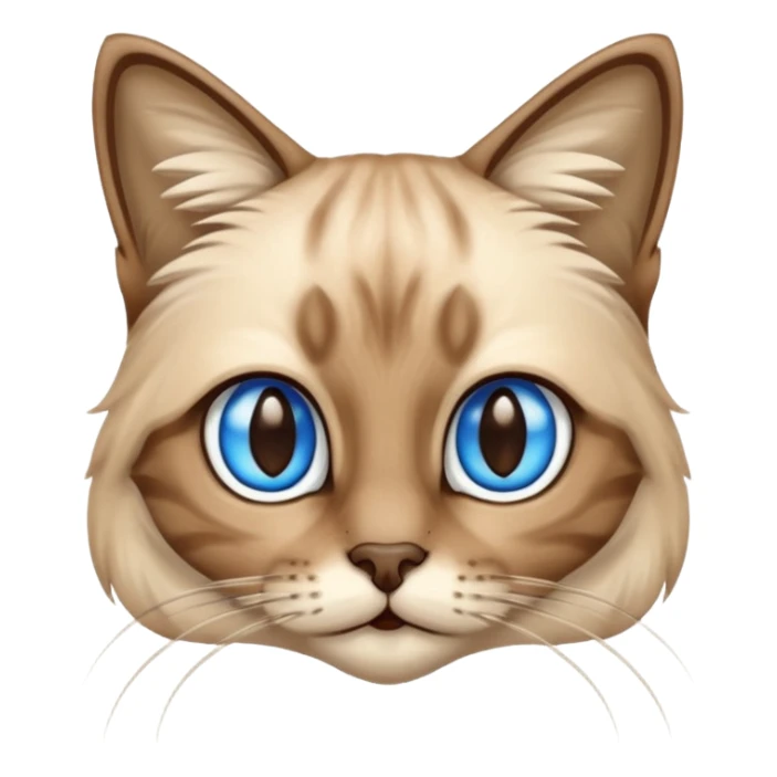 Tabby cat long hair in Siamese colors sticker