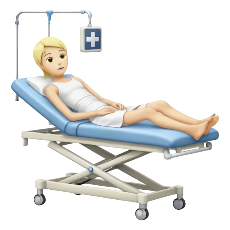 pessoa com a febre levemente amarela deitada em uma maca de hospital sticker