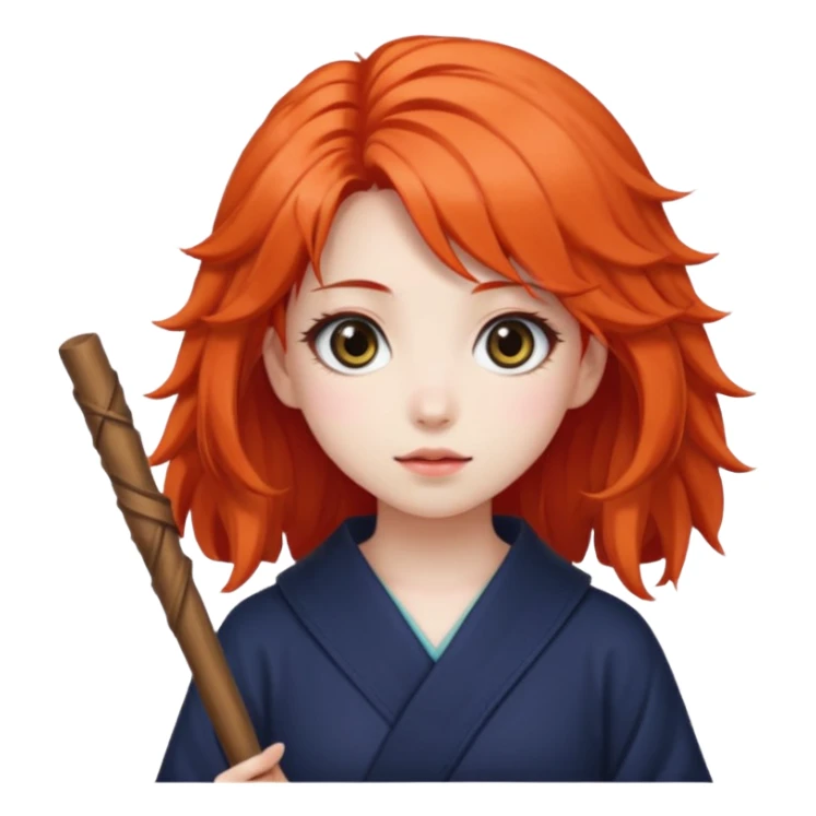 Japanese anime girl sticks sticker