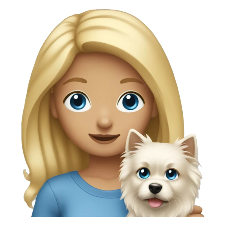Blonde girl blue eyes holding spitz  sticker