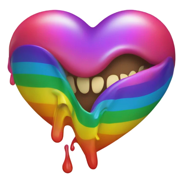 Heart with rainbow coming out mouth  sticker