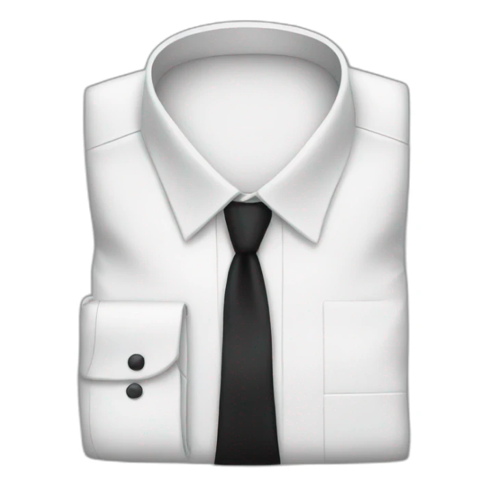 White shirt with a black tie sticker