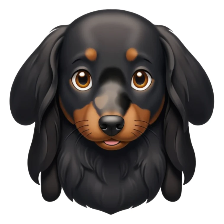Long hair black wiener dog  sticker