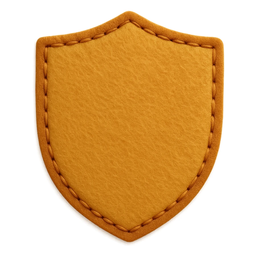 <StylePrompt>
  <Name>Minimal Felt Appliqué Icon</Name>
  <Description>
    A soft, handcrafted felt icon style with lightly padded forms, simple shapes, and clean outlines. Features slightly more visible stitching for tactile charm while maintaining a low-detail aesthetic.
  </Description>
  <VisualProperties>
    <Material>Felt</Material>
    <Texture>Soft, matte surface with subtle fiber detail</Texture>
    <Stitching>
      <Type>Threaded edge stitch</Type>
      <Color>Muted orange or warm brown</Color>
      <Pattern>Evenly spaced running stitch around edges</Pattern>
      <Thickness>Medium (approximately 10% more pronounced than minimal)</Thickness>
      <Contrast>Moderate (stitch color clearly distinct from base felt)</Contrast>
    </Stitching>
    <Padding>Low to moderate—slightly raised but not deeply dimensional</Padding>
    <Edges>Smooth and rounded with clean curves</Edges>
    <ColorPalette>
      <Primary>Warm yellows, oranges, and browns</Primary>
      <Accent>Dark brown for facial features</Accent>
      <Background>Neutral off-white or soft beige</Background>
    </ColorPalette>
  </VisualProperties>
  <FacialFeatures>
    <Eyes>Small round dots</Eyes>
    <Nose>Simple oval or triangle</Nose>
    <Mouth>Minimal curved line or none</Mouth>
    <DetailLevel>Low</DetailLevel>
  </FacialFeatures>
  <Rendering>
    <Lighting>Soft and diffused</Lighting>
    <Shadows>Subtle, barely visible</Shadows>
    <Perspective>Front or side profile, flat angle</Perspective>
  </Rendering>
  <Applicability>
    <SubjectType>Animals, symbols, objects</SubjectType>
    <OutputFormat>Icon, patch, or sticker</OutputFormat>
  </Applicability>
</StylePrompt>

{subject} = shield sticker
