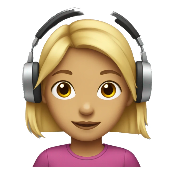 girl with headphones sticker