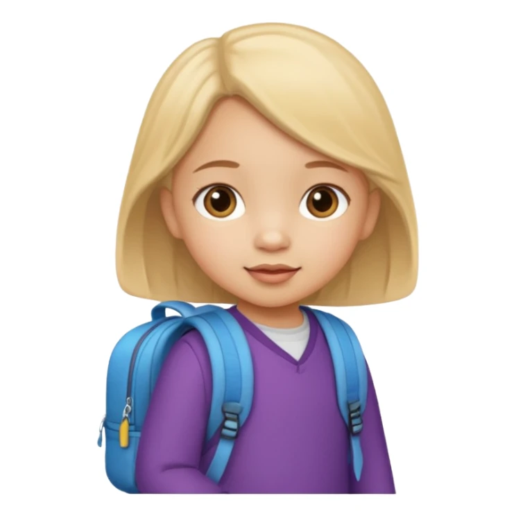 Toddler girl going to school sticker
