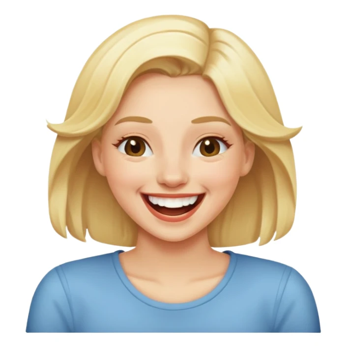 Blonde hair woman laughing  sticker