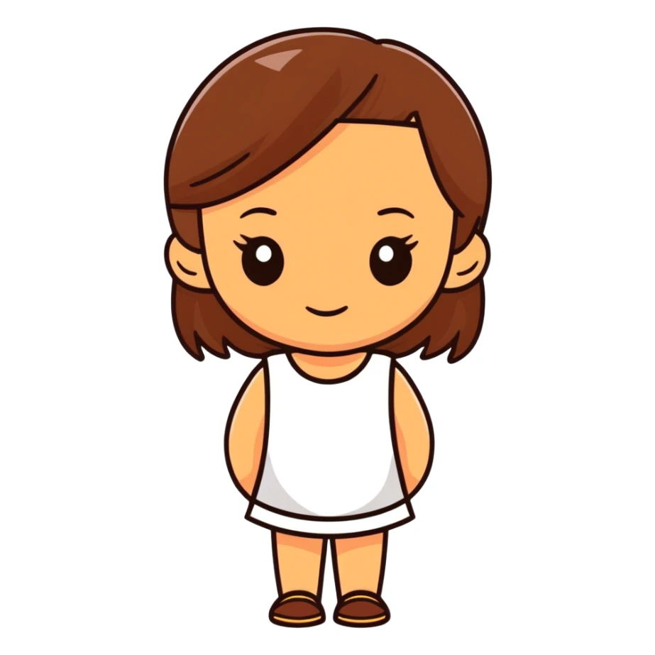 Girl with brown hair tannish skin sticker