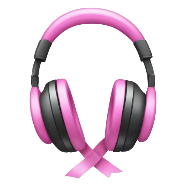 headphone with pink ribbons sticker