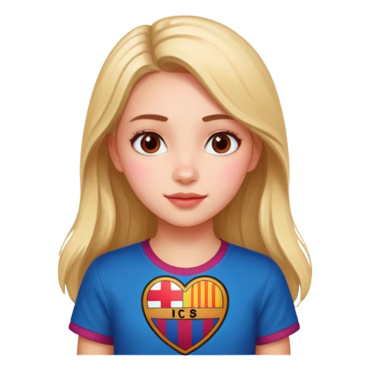 Girl with barcelona logo heart sticker