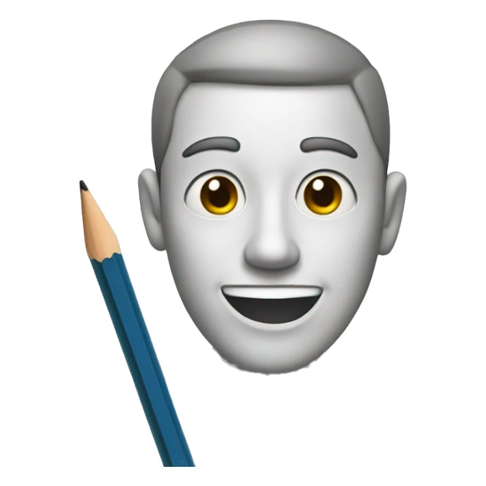 page with cartoon and pencil on top of it sticker