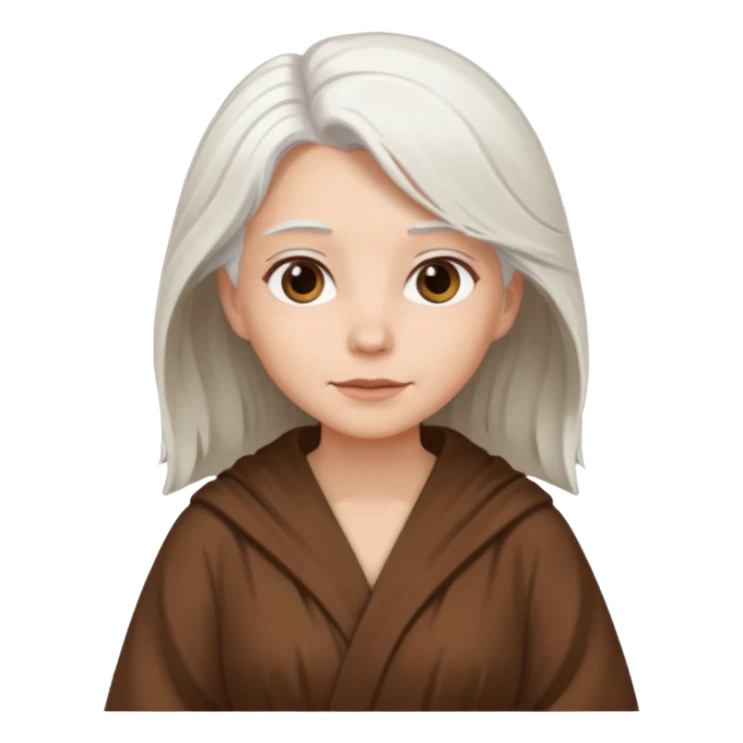 white haired woman in brown robe sticker