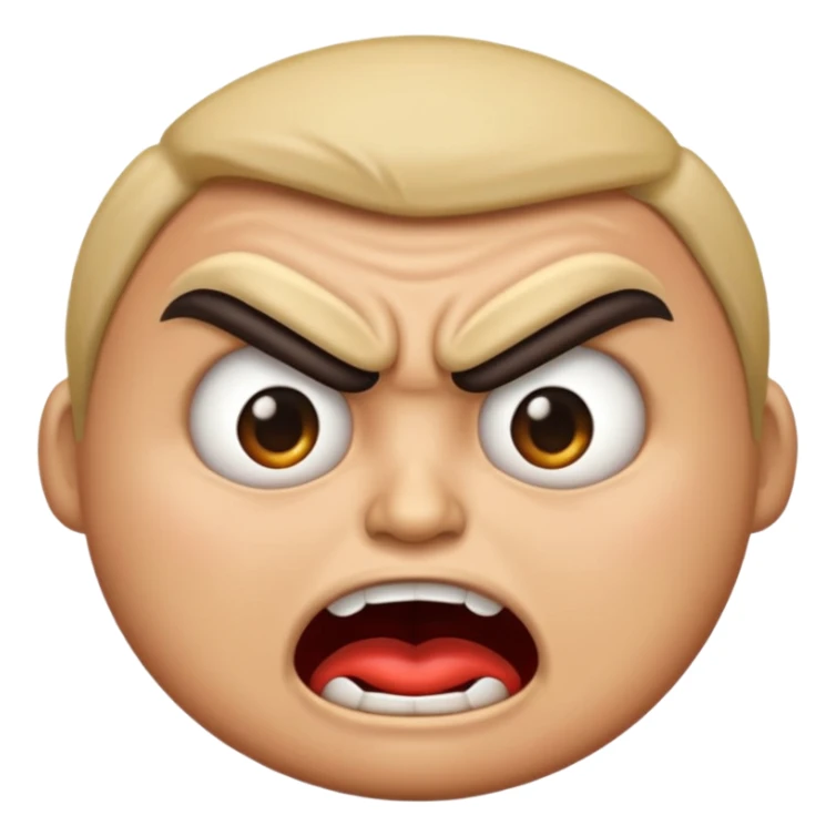 Normal emoji eye angry eyebrows and yummy mouth emoji sticker