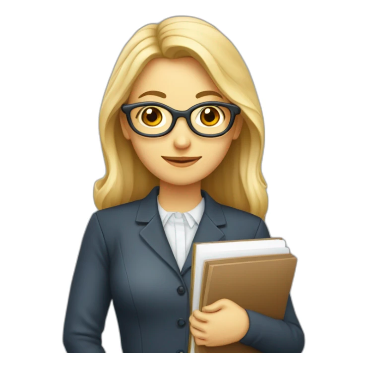 Profesora de matemáticas con gafas y calculadora, rubia y de pelo corto sticker