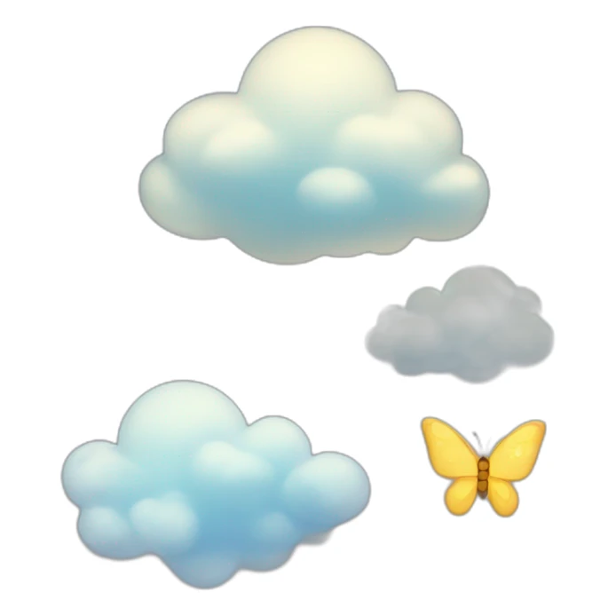 Butterflies clouds and stars and moon sticker