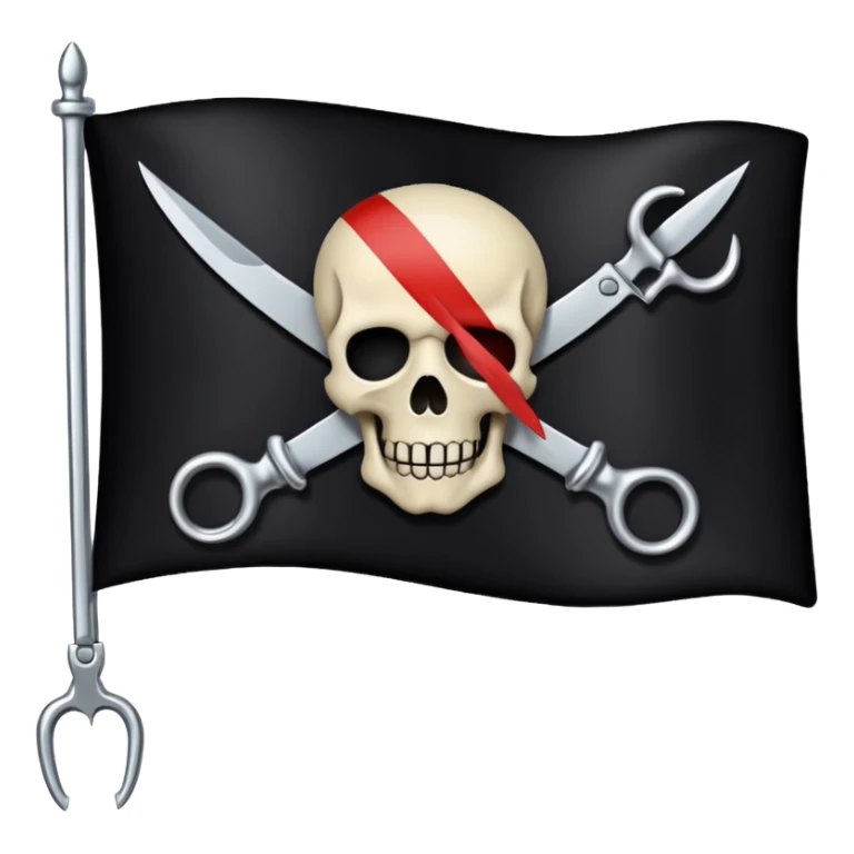 pirate flag with scissors instead of bones
 sticker