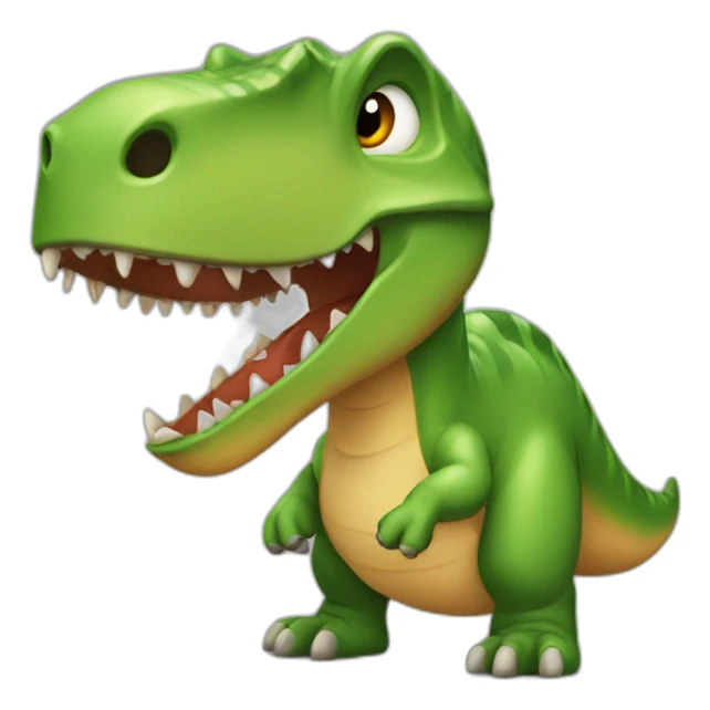 Chat qui a peur d'un dinosaure sticker