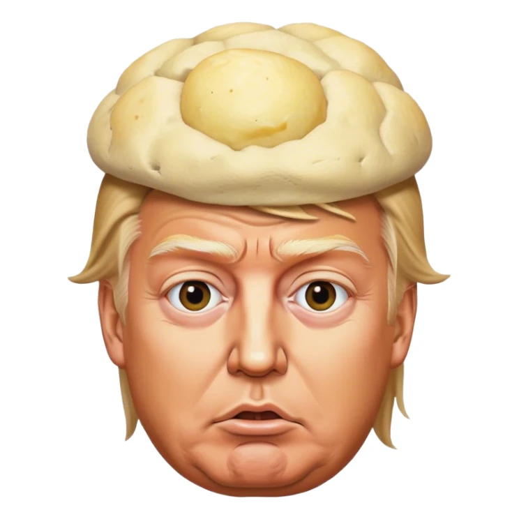 Donald trump with mash potatoes on his head sticker