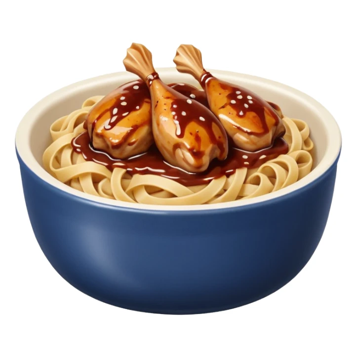 Chicken and barbecue sauce pasta sticker