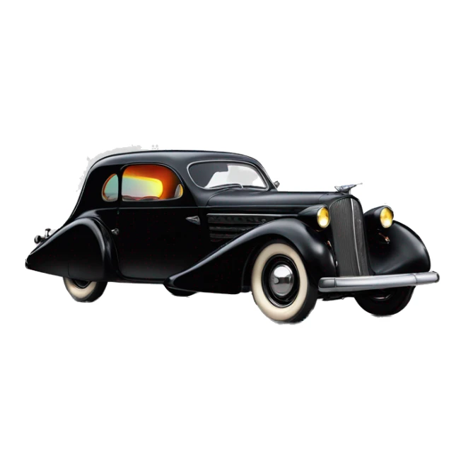 Batman’s 1936 Cord 810/812 black with holographic horizontal flames  sticker