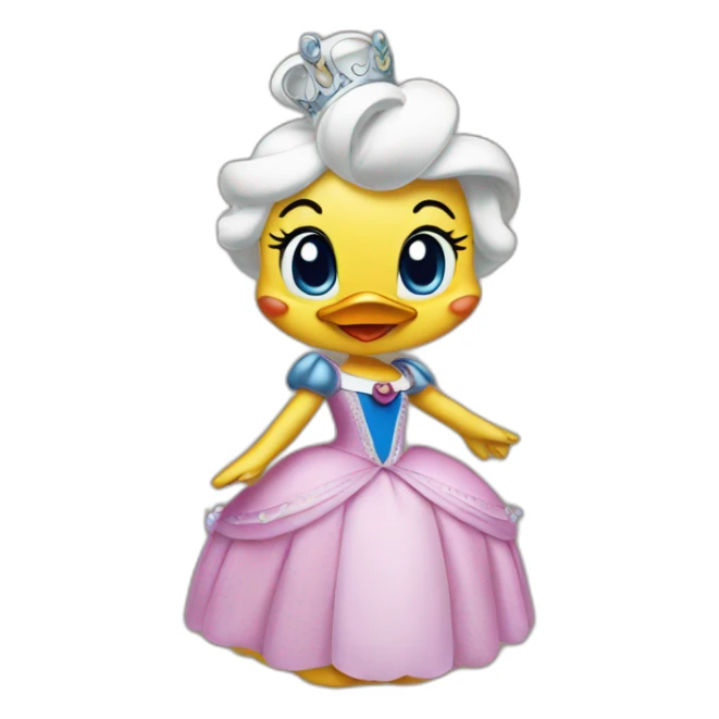 donald duck in a princess dress sticker
