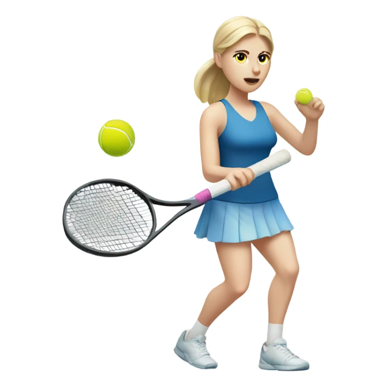 Pale skin woman hitting tennis ball  sticker