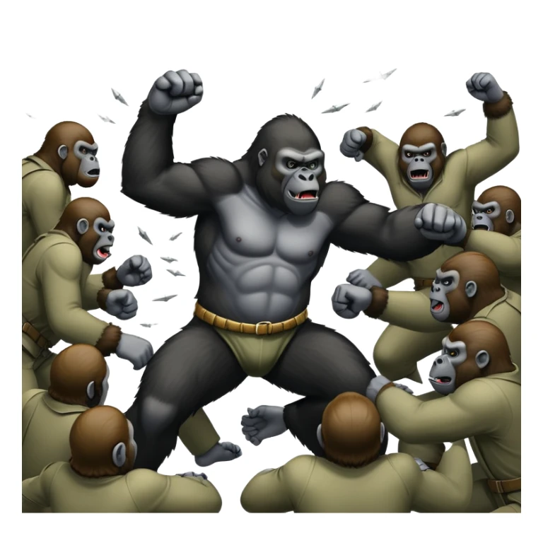 Gorilla fights 100 men sticker