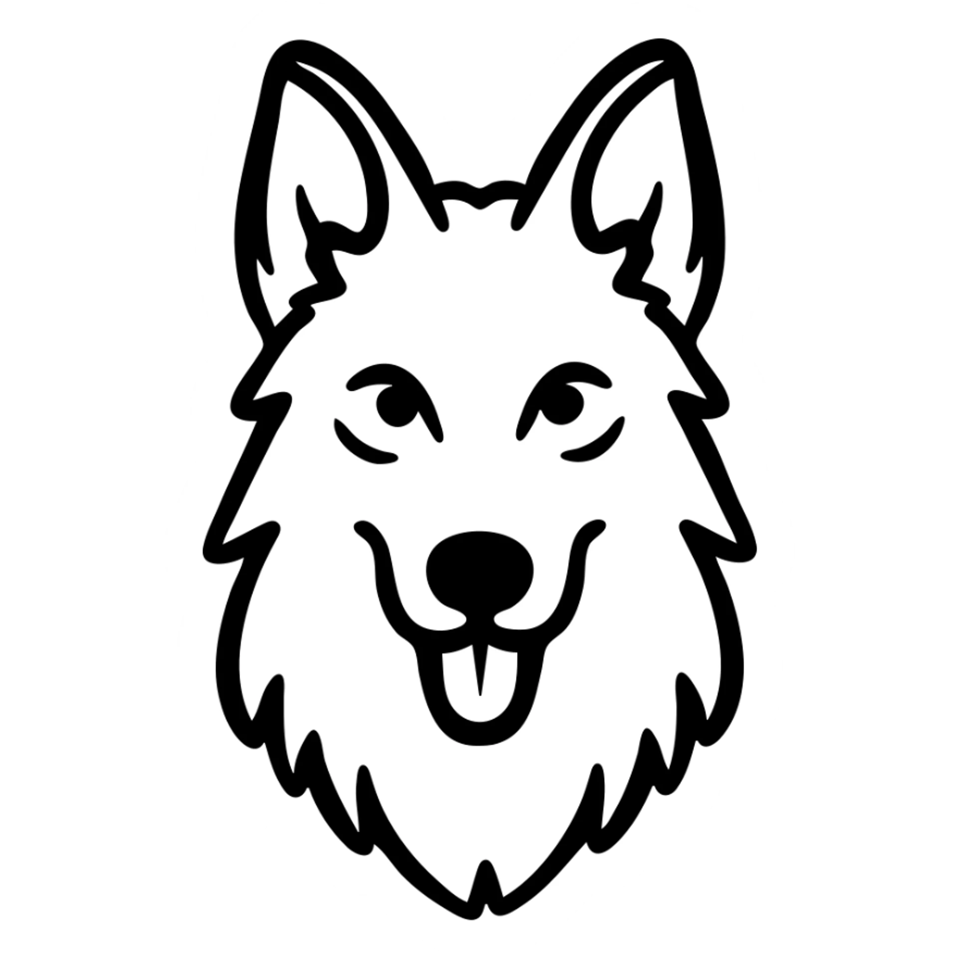 Hand-drawn black and white shepherd dog face sticker