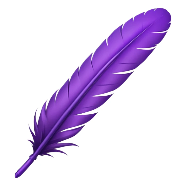 Purple feather modern minimailstic design with removed background 🪶 sticker