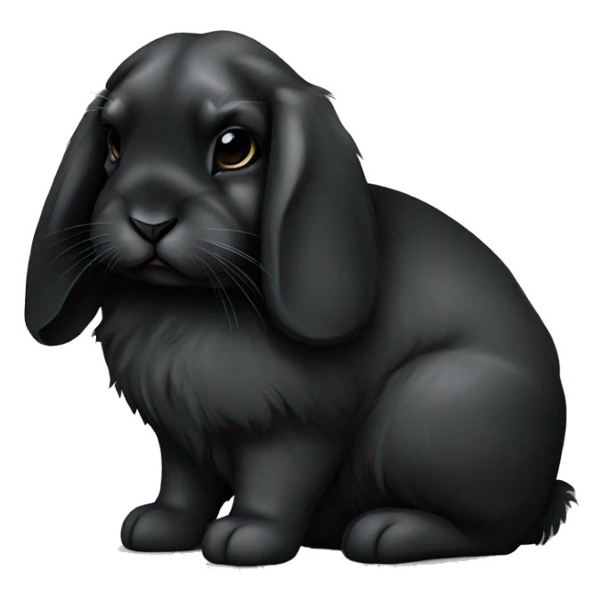 black holland lop bunny rabbit sad tired sticker