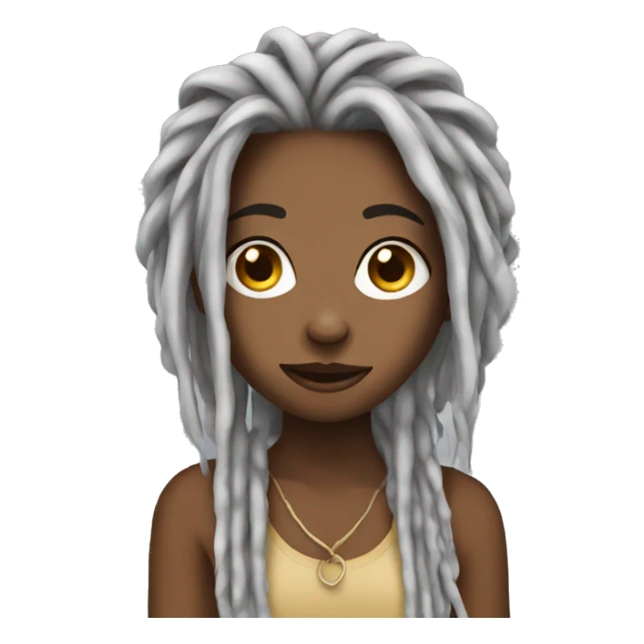 Girl with dreads and phone  sticker