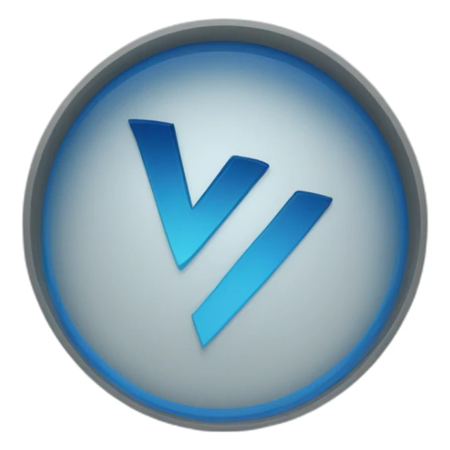 letra "v" blana dentro de un circulo azul sticker