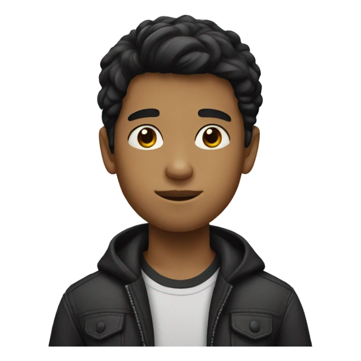 smart boy with black hair sticker