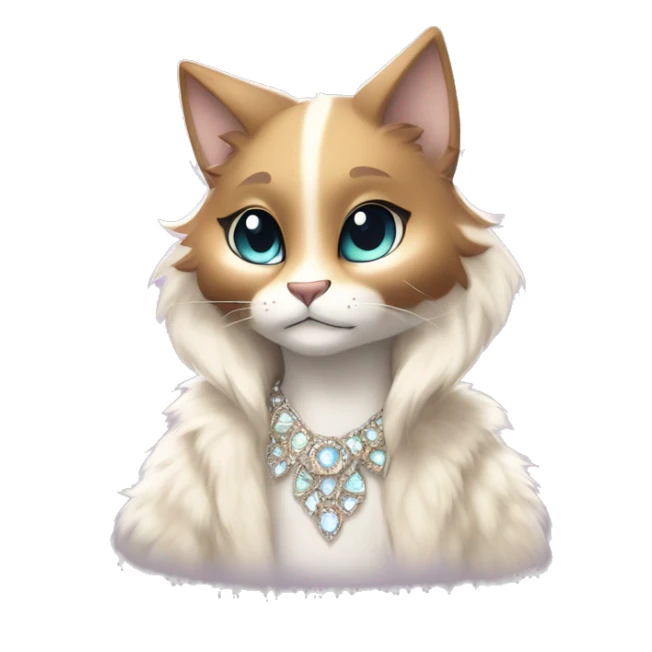 Furry, sparkle, iridescent, colorful, pastel, edgy, cool, fantasy beautiful, brown, beige, white, divine, godly, angelic, animal, anthro, full body, fursona, feline sticker